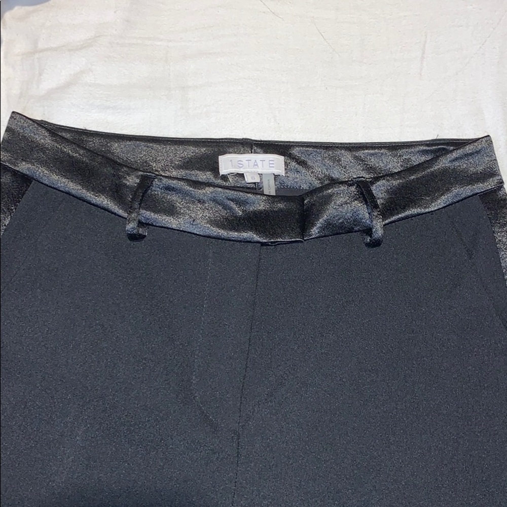 Black trousers with satin trim